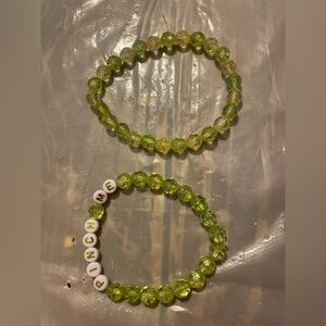 St Patrick Pinch me Green Beaded Bracelet Set